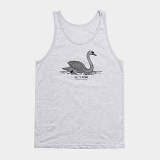 Mute Swan with Common and Scientific Name - detailed bird drawing Tank Top